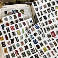 NARCISSUS13A0E Number Symbol Stickers, Korea Ins Style 181pcs/4-Sheet English Alphabet Stickers,  Vi