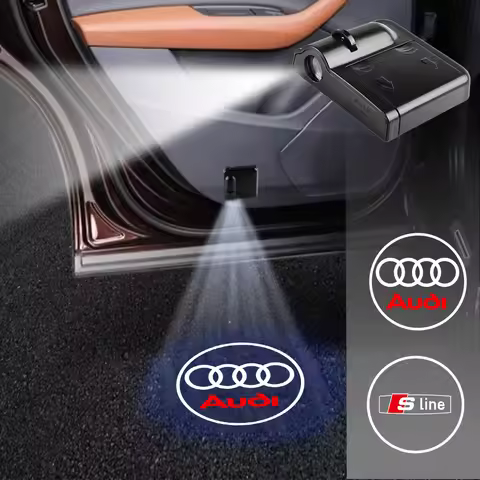2/4Pcs Car Emblem Welcome Lights Auto Door Projector Lamps Accessories For Audi Sline A1 A2 A3 A4 A4