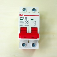 DC Circuit Breaker 2P 20A และ 32A DC 500V เบรคเกอร์ไฟฟ้า LW ใช้กับไฟ DC สำหรับงานโซลาร์เซลล์