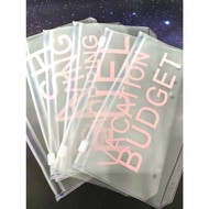 Y&G A5 A6 6 Holes Organizer Storage Folder PVC Loose Leaf Pink Zipper Cash Envelope Budget Bags