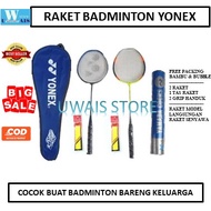 TERLARIS!!!  Paket Lengkap Raket Badminton Yonex / Lining Model Terusan / Raket 2 Pcs + 1 Tas + 1 Slop Shuttlecock Isi 12 Kok