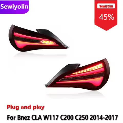Car DRL LED Tail Light Assemblies For Benz CLA W117 C200 C250 2014-2017 Auto Fog DRL Brake Turn Sign