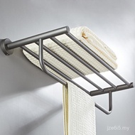 Toilet Simple Bath Towel Chassis Wall-Mounted Round Hardware Brass Bathroom Rack Pendant 50cm Gray M