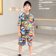 JHL ชุดเซตเด็กผู้ชาย ชุดลำลองสไตล์เกาหลี พิมพ์ลายสุดเท่  เสื้อผ้าเด็กโต ชุดออกกำลังเด็กผู้ชาย เสื้อผ้าเด็กผู้ชาย L10
