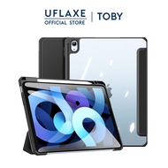 UFLAXE TOBY เคสโฟลิโออัจฉริยะกันกระแทกสำหรับ Apple iPad Air (4th / 5th generation) / iPad Air 4 / iPad Air 5 ปกหนังสืออัจฉริยะคุ้มครองเต็มรูปแบบที่ชัดเจนทนทาน เคสแท็บเล็ตแบบใส