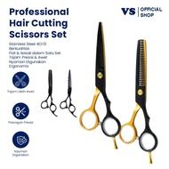 Biutte.co Stainless Steel Buffing Straight Hair Scissors Set 4Cr13