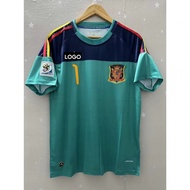 2010 Spain CASILLAS Goalkeeper Top Quality Home Retro Football Jersey Custom T-shirt