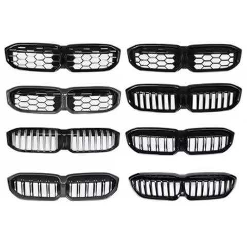 Carbon fiber front bumper grille for BMW 3 Series G20 G28 20-23 modified ABS Black Radiator net gril