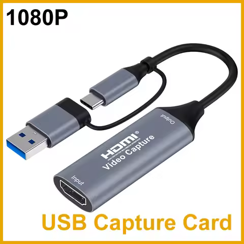 USB-A/USB-C USB2.0 1080P Capture Card 4K HDMI-compatible HDTV Video Audio Grabber Recording Live for
