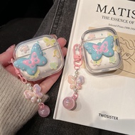 Airpods4 Blue Butterfly Earphone Case Airpods Cartoon Clear Bluetooth Wireless Headphone 1 2 pro2 ge