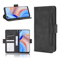 Multi-Card Slots Casing Oppo Reno 4 Pro Wallet Case Oppo Reno4 4G PU Leather Magnetic Buckle Flip Cover