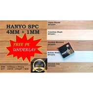 BEST QUALITY-4MM SPC VINYL CLICK HANYO + 1MM FREE PELAPIK PE UNDERLAY (10PCS)/ 24SQFT/ VINYL FLOORING