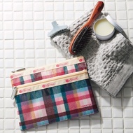 日本 LeSportsac X LEE 雜誌附錄 彩色格紋帆布 長方 收納袋