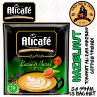 ALICAFE HAZELNUT TONGKAT ALI DAN GINSENG INSTANT COFFEEMIX DRINK / 15 STICKS X 36 GRAM / ALICAFE TON
