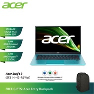 Acer Swift 3 SF314-43-R6WW 14'' FHD Laptop Electric Blue ( Ryzen 5 5500U, 8GB, 512GB SSD, ATI, W10, 