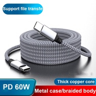 60W USB To Type C PD Fast Charer Cable Extension 1M 2M 3M 5M 8M Knit Data Cord For book Huawei Xiaomi