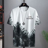 Short-Sleeved Summer Men's Half-Sleeved t-Shirt Trendy t-Shirt Men's Ice Feel 2025 New Style Splash 
