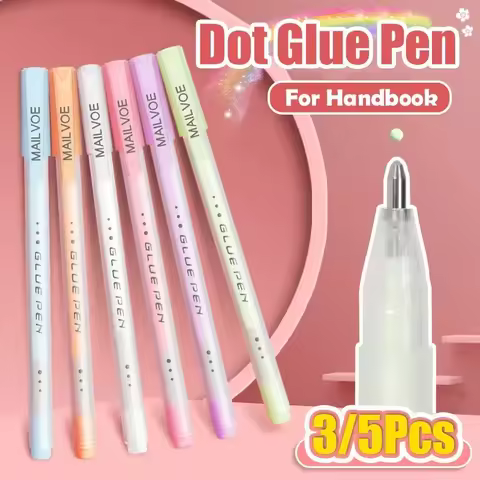 5Pcs Glue Pen Candy Color Quick-Dry Dot Glue Sticks High Viscosity Dispensing Pen Cute Paper Glue Sc