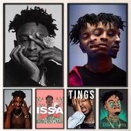 21 Savage Rapper Poster Prints Poster Wall Canvas Painting Bedroom Living Room Wall Bar Restaurant