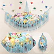 82.7x59x59 Inch Jumbo Stuffed Animal Storage Hammock Corner Cream Macrame Green Leaf Hanging Stuffed