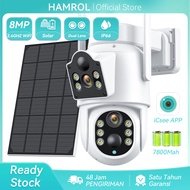 Hamrol Surya Outdoor Kamera 8MP CCTV Dual Lens 360°PTZ Camera HP Jarak Jauh Waterproof WIFI Kamera