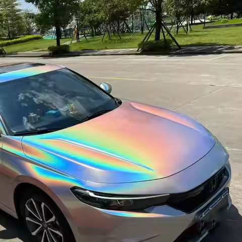 Quality PET Electroplated Laser Silver Car Sticker Vinyl Wrap Film Car Motorcycle Styling With Air R