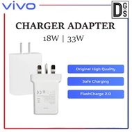Vivo Fast Charger Adapter 18W / 33W | Charger Adapter | 33W Type C Super Flash Charge 2.0 Cable | 5A
