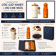 Business Gift Box Gift Set (Thermal cup + Rain umbrella) for colleagues, teachers, friends