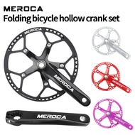 MEROCA Folding Bike Crankset 130BCD Hollow Integrated Crank 47T 53T 56T 58T Single Chainring for BMX