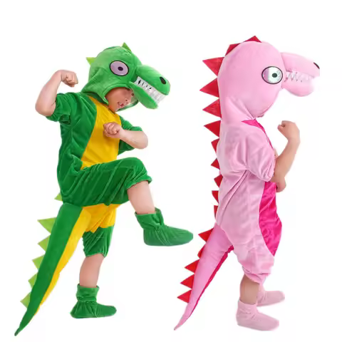 Pink Green Dinosaur Halloween Niños Costumes Toddler Onesie Infants Romper Niño Enfant Animal Dress 