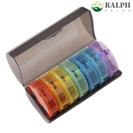 RALPH Vitamin Storage Case, Drug Container AM/PM Compartments 7-Day Splitter Pill Organizer, Medicin