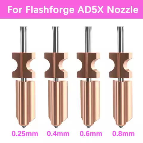 Quick-Swap Nozzle For Flashforge AD5X 0.25 0.4 0.6 0.8mm Hardened Steel Nozzles For FlashForge 3D Pr