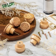 TAYLOR1 12pcs Rattan Drawer Knobs, Handmade Rattan Weaving Handles for Bamboo Rattan, Furniture Natural Wooden Burlywood Round Drawer Pulls for Kitchen Kitchen Cupboard
