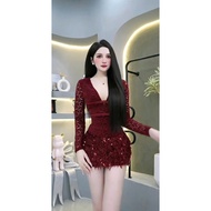 S70 SET BIGSIZE SET 2 Piece V-Neck Lace Blouse + SKIRT 2 Piece Set Women Skirt Set