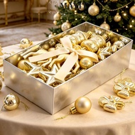 MAYIT Holiday Hanging Ornaments, Hanging Loop 45PCS Christmas Tree Bauble Ornaments,  Assorted Shape