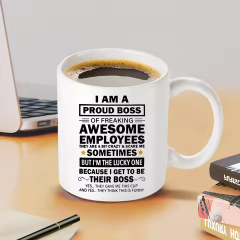 1pc, I'm A Proud Boss Of Awesome Employees Boss Gift From Employee Work Team Coworker Coffee Mug,Per
