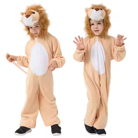 Umorden Toddler Kids Child Animals King Lion Costume for Boys 2-4Y 4-6Y 6-8Y Hoodie Jumpsuit Carniva