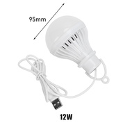Lampu Bohlam LED Emergency Kabel USB Bulb Lamp 5V Powerbank Portabel Cool Daylight Putih 3W 7W 12W