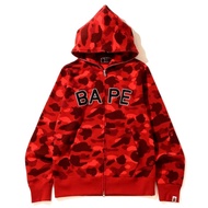 jaket BAPE Color Camo Logo Full Zip Hoodie Red Original. Size M