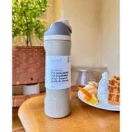 Hilee แก้วเก็บอุณหภูมิ 2in1 ดูด+ดื่มตรง  แถมโบว์ฟรี! สีพาสเทลสุดคิวท์ กันรั่ว 360° สแตนเลสเกรดการแพท
