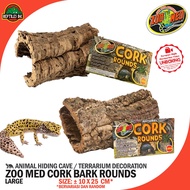 KAYU Zoomed Cork Bark Round Large Wooden Terrarium Decoration Animal Cage Gecko Iguana Frog Reptile