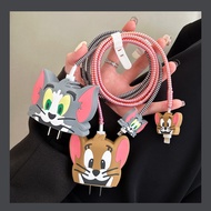 Tom Cat Jerry Mouse Set Charger Protector Set Charger Case Cable Protector for iP20W Charger for ip 