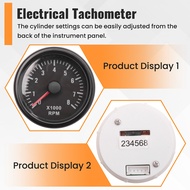 52MM Electrical Tachometer 0-8000 RPM 2" RPM Tacho Meter for 2 3 4 5 6 8 Cylinder Gasoline Engine Ca