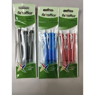 VALUE PACK FLEXOFFICE LARIS AUTO RETRACTABLE BALL PEN WITH PACKING FO-GELB014 0.5mm / 0.7mm (3in1) (