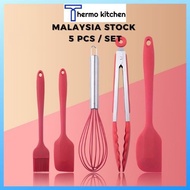 Thermomix Accessories (Baking Accessories) Food Grade Silicone Spatula 5 Piece Set Including Hand Egg Beater, Oil Brush