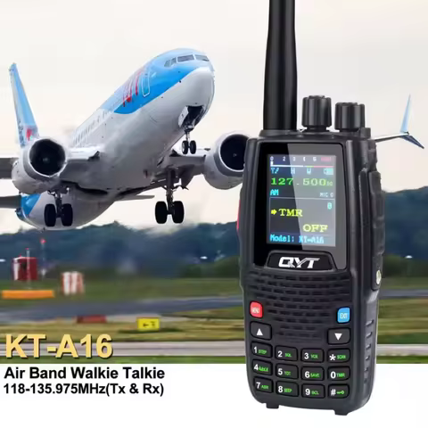 QYT KT-A16 Air Band Radio Handheld Transmit VHF KT A16 Walkie Talkie 6W High Power 200Ch W/10 NOAA W