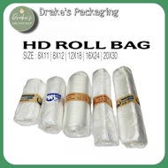 Drake's Packaging Supplies HD Roll Bag 8X11 8X12 12X18 16X24 20X30 Plastic Bags