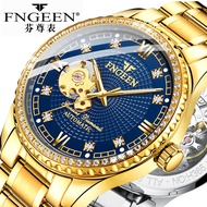 Fenzun Watch Men's Mechanical Watch Full-Automatic Waterproof Diamond Men's Fashion Watch Gold Watch Hollow Men's Watch