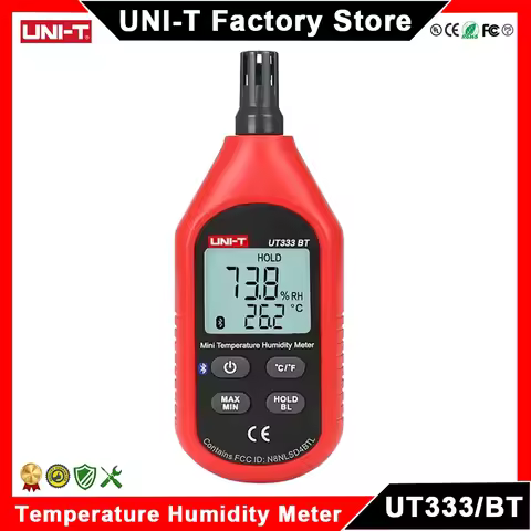 UNI-T UT333 UT333BT Digital Hygrometer Thermometer 2 in 1 Temperature Humidity Meter Mini Sensor Blu