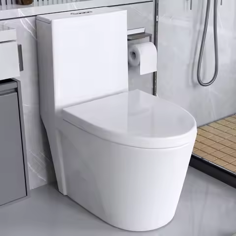 One Piece Toilet, 1/1.6 GPF Elongated Dual Flush Toilet,Modern American Standard Modern Toilet for B